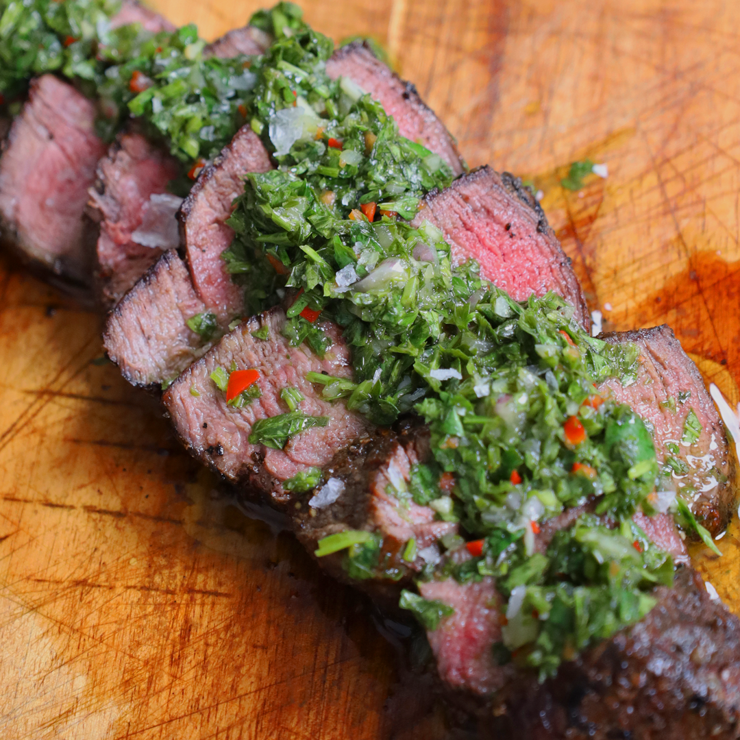 Dusted Filet Mignon with Chimichurri