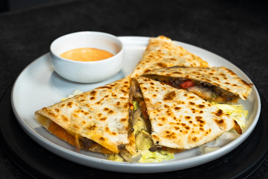 Dusted Cheeseburger Quesadillas